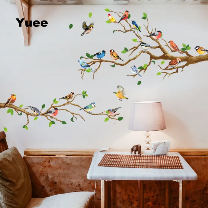 Yuee Chinese Style Vintage Bird Sticker Living Room Sofa Wall Decor ...