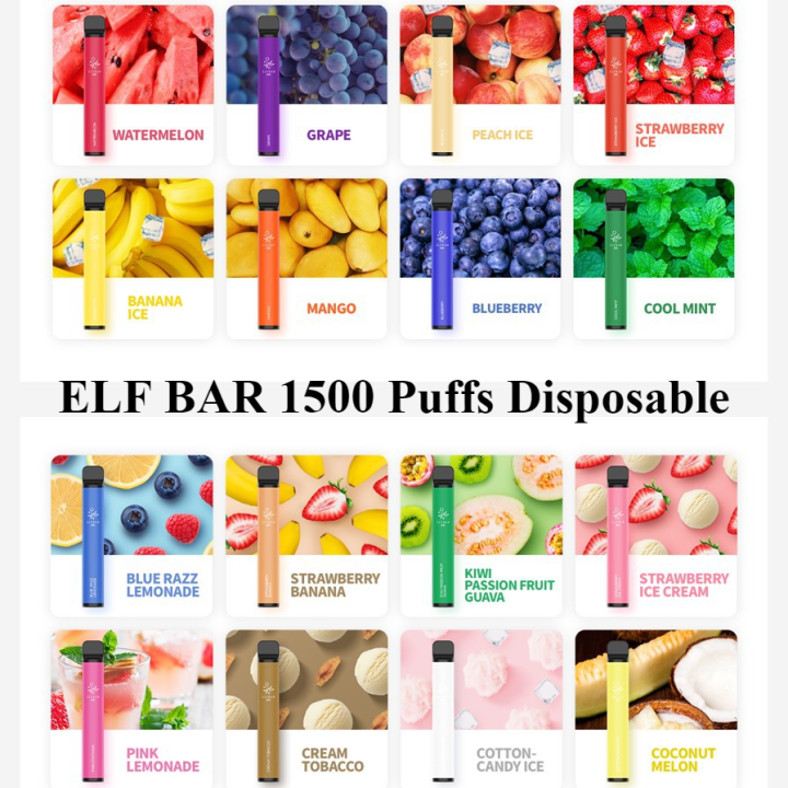 Original ELF BAR 1500 Disposable Device Starter Kit Up to 1500Puffs Pod Pakai Buang Lazada
