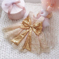 2022 Flower Champagne 1srt Birthday Dress For Baby Girl Clothes Princess Dresses Baptism Dress Infant Vestidos Toddler Ceremony