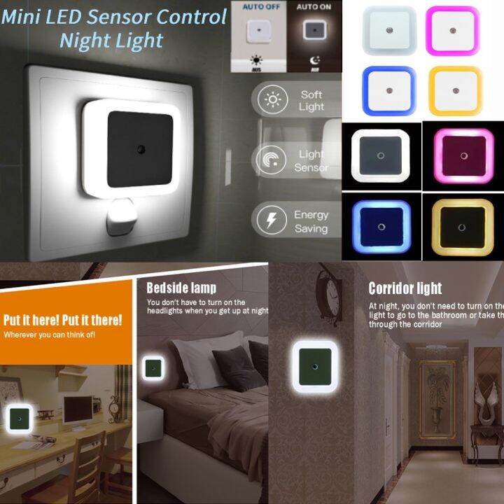 【COD】110V 220V Mini LED Sensor Control Night Light Plug in Sensor Wall
