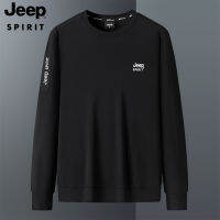 JEEP SPIRITสเวตเตอร์แบบสวมหัวคอกลมของผู้ชายเสื้อสเวตเตอร์เสื้อแขนยาวฤดูใบไม้ผลิฤดูใบไม้ร่วง