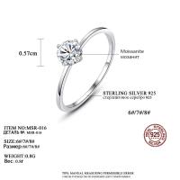 CZCITY Small Simple 0.5ct Moissanite-Diamond ring for Women Engagement Birthday Gifts 925 Sterling Silver Fine Jewelry MSR-016