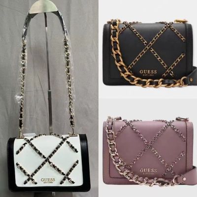 GUESS new European and American all-match small square bag chain solid color stitching fashion shoulder bag