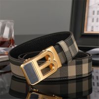 ﹊  2022 Designers Mens belt Luxury Brand Male Belts B Buckle Canvas Leather for Men width 3.4cm