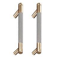 Cabinet Handles 2-Pack Aluminum Cabinet Pulls Knurled Diamond Pattern Drawer Hardware For Kitchen Cupboard Door