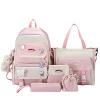 5 Pcs Set Backpacks For Student School Bag For Girls Multifunctional School Backpacks Handbag Large Capacity Girls Pencil Bag
