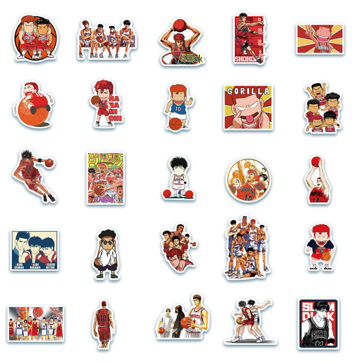 sticker-slam-dunk-สติ๊กเกอร์-สแลมดังก์-50-ชิ้น-ซากุรางิ-ฮานามิจิ-สติ๊กเกอร์ตกแต่ง-ของเล่นถูกๆ-ของเล่น-ของขวัญ-ของสะสม-ของเล่นเด็ก