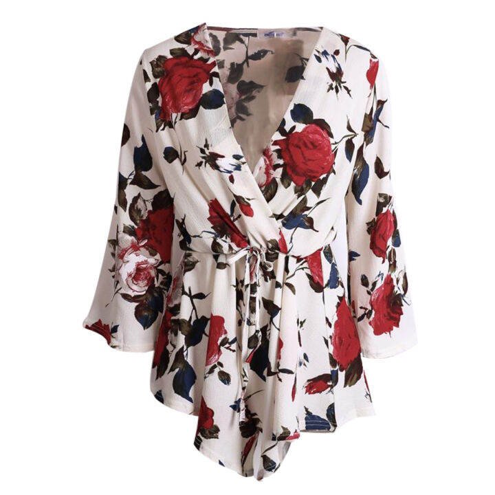 Sexy Boho Sleeveless Floral V-Neck Loose Jumpsuit Womens Romper Playsuit main image 0