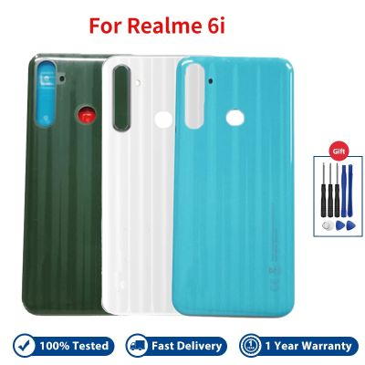 vfbgdhngh Smart Phone Rear Cover Replacement For OPPO Realme 6i RMX2040 Back Battery Cover Door Housing case Rear Glass Parts 100 Tested