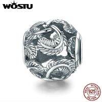 【❂Hot On Sale❂】 bu3797 Wostu สร้อยข้อมือเงินแท้925ประดับด้วยขนนก Diy กำไลข้อมือเครื่องประดับวินเทจทำ Cqc810