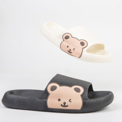 [SHUBUG] Soft Teddy Bear Mochi Height-Increase Slippers 3cm for Office School Workplace