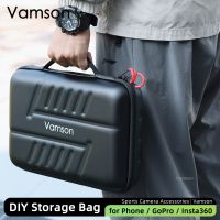 Vamson เคสพกพากันน้ำขนาดใหญ่ PU สำหรับ Gopro Hero 10/9/8/7/6/5สำหรับ DJI OSMO Action สำหรับ YI เปลือกแข็ง VP808กลางแจ้ง