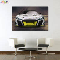 FAY-Audi R8 R8 LMS GT2รถสปอร์ตศิลปะบนผนังโปสเตอร์และผ้าใบลายพิมพ์สำหรับ0725E1ผ้าใบภาพวาดตกแต่งบ้าน