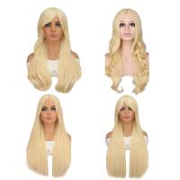 Blonde Hair Wigs Wavy Long Curly Hair Curly Synthetic Wig Blonde Cute Wig Women Halloween Cosplay Wig for Girls Women realistic