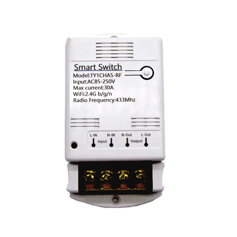 30a 4000w Tuya Wifi Smart Light Timer 220v 230v 1gang 1 Relay Board Module  Rf Controlller Wall Remote Control 433 Switch Alexa