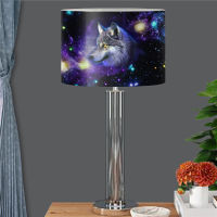 Galaxy Wolf Print Round Lampshade for Table Lamp Floor Light Bedside Lamp Home Men Bedroom Living Room Study Decor Lamp Shade