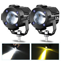 2pcs mini Led Headlight Work Fog Light 30W 12V 24V White Yellow Dual Color High Beam Spotlight for car motorcycles trucks SUVs