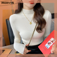 [MERVIN]?[HOT SALE]?? เสื้อสเวตเตอร์ถักครึ่งคอสูงคอกลมผ้าฝ้ายนุ่มเรียบน่ารักสวมใส่ง่ายแบบสวมหัว