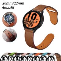 ► 20mm 22mm Leather Band For Samsung Galaxy watch 4/Classic 44mm Active 2 strap bracelet Huawei GT/2/Pro Galaxy 3 45mm/42mm/46mm