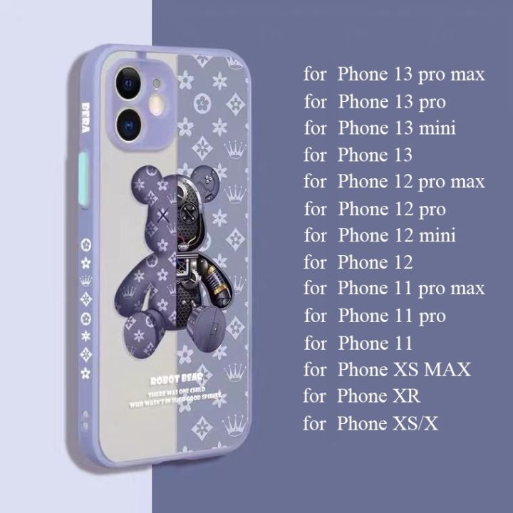 เคสโทรศัพท์มือถือ-ป้องกันเลนส์-ลายหมีกลไก-สําหรับ-compatible-iphone-13-max-12-x-xr-xs-8-7