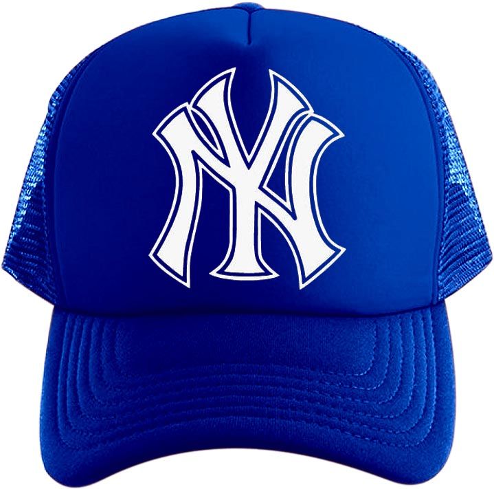 MLB baseball cap adjustment NY cap, men's White Black Curved eaves