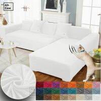 【jw】☁  Capas de sofá veludo monocromático para sala Stretch Slipcovers elásticas do sofá secionais Branco