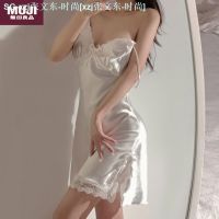 MUJI Japan Muji Lace Pure To Harness Wind Summer Ice Thin Silk Nightgown Female Sexy 2023 Dresses