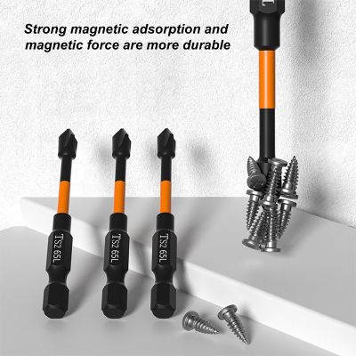 Black Screw Electric Screwdriver Set 65 70 90 150mm Impact Strong Magnetic Batch Head Cross High Hardness Hand Drill Bit Screw Nut Drivers