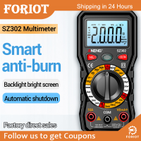 Foriot  SZ302ดีมอร์ดิจิตอลมัลติมิเตอร์จอ LCD มัลติมิเตอร์แบบดิจิทัลมัลติมิเตอร์แบบดิจิทัล SZ301เครื่องทดสอบ NCV ไดโอดตัวเก็บประจุแรงดันไฟฟ้าต้านทาน220V โวลต์มิเตอร์อัตโนมัติ AC DC