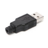 10ชุด USB แบบ DIY 2.0ประเภท USB 4ขาเสียบข้อต่อเชื่อมซ็อกเก็ตสำหรับ W/Plastic Co