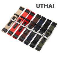 yivdje UTHAI Z46 Nylon with Genuine Leather watch band ，canvas Watchband 20mm 22mm Suitable for Samsung S3 Huami Jeep extended watch st