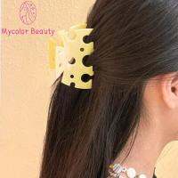 MYCOLOR ชีสส์ กิ๊ฟหนีบผม Acetate การเย็บปะติดปะต่อกัน ตารางกริด น่ารักน่ารักๆ รูปทรงเรขาคณิต หญิง/หญิง