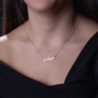 ❆◕  Name Necklace Custom Jewelry Pendant Chain Best Friend Choker Personalized Gifts Couple