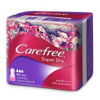 ?Carefree แคร์ฟรี แผ่นอนามัย ซุปเปอร์ ดราย 40 ชิ้น (8850007331605) [ภูมิใจเสนอใหม่เท่านั้นยังไม่หมดอายุ]