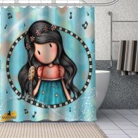 Santoro Gorjuss Bath Curtain, Anime Beauty Bath Curtain ผ้ากันน้ำสำหรับห้องน้ำสาวตกแต่งชุดตะขอของขวัญ 180 * 180 ซม