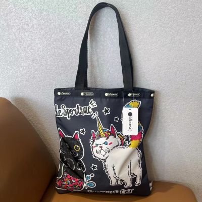 👜ใหม่ Luxbao ด้านล่างสีดำกระเป๋ากระเป๋าแมวความงามกระเป๋าถือสะพายไหล่ข้างเดียวรูปแบบตำแหน่งการ์ตูน2339