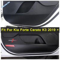 Laus ประตูรถ Anti-KICK คาร์บอนไฟเบอร์สติกเกอร์สำหรับ Kia Forte Cerato K3 2019-2022ภายใน refit kiti อุปกรณ์เสริม