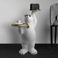 Spot parcel post Creative Large Floor Ornaments Polar Bear Living Room Sofa Tray Storage Home Decoration Housewarming Gifts