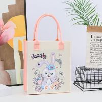 High-end MUJI Divided tote bag popular net red felt bag portable cartoon student lunch box tote bag shoulder bag for students in class