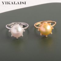 [Zhongxi ornaments ] YIKALAISI 925แหวนเงินเครื่องประดับสำหรับผู้หญิง10 11มิลลิเมตร Oblate แหวนมุกน้ำจืดธรรมชาติ2021วิจิตรใหม่ขายส่ง