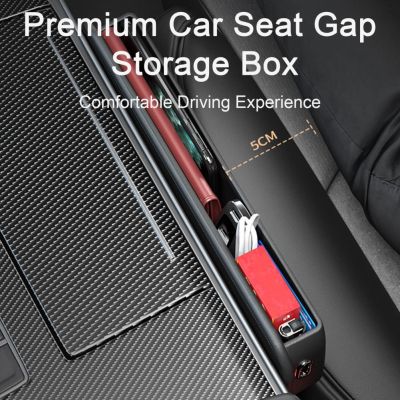 【LZ】✗  Universal Car Seat Gap Organizador Couro PU Auto Console Side Pocket Fenda Caixa De Armazenamento Acessório Interior para BMW G30 F30