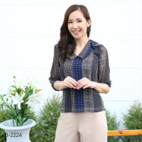 MIKIKO Blouse MI-B2224 ชิฟฟอนปริ้นท์ แขนยาว IGPU22-5