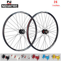 Novatec จักรยานเสือภูเขา Wheelset 26นิ้ว D041/D042อลูมิเนียม V เบรก/ดิสก์เบรก DP20/DH19 4แบริ่ง7-11speed 32H จักรยานล้อ