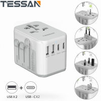 TESSAN Universal Travel Adapter Universal Adapter Charger USB Type C Plug Adapter with 2 USB C+2 USB A,PH/US/AU/EU Adaptor, Universal Plug Adapter International Plug USB C Charger for Europe Germany France Spain Ireland Australia Type I/C/G/A