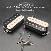 วินเทจ Alnico 5 Humbucker Pickup คอยล์คู่บริดจ์กีตาร์ไฟฟ้ารถกระบะอะไหล่กีต้าร์สีดำโทนสีอบอุ่นงาช้าง/สีดำ