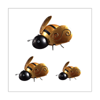 3 Pack Bumble Bee Metal Wall Art Bees Wall Sculpture Indoor Outdoor Bee Hanging Decor for Home Restaurant Garden Yard