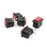 2 Pin SPST Rectangle Momentary Push Botton Switch Red Head