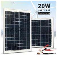 แผงโซล่าเซลล์ Solar Panel แผงโซล่า ขนาด DC 18V กำลังไฟ 10W 20W 30W 50Wสำหรับชาร์จแบตเตอรี่ ใช้พลังงานแสงอาทิตย์ ไม่ใช้ไฟบ้านn