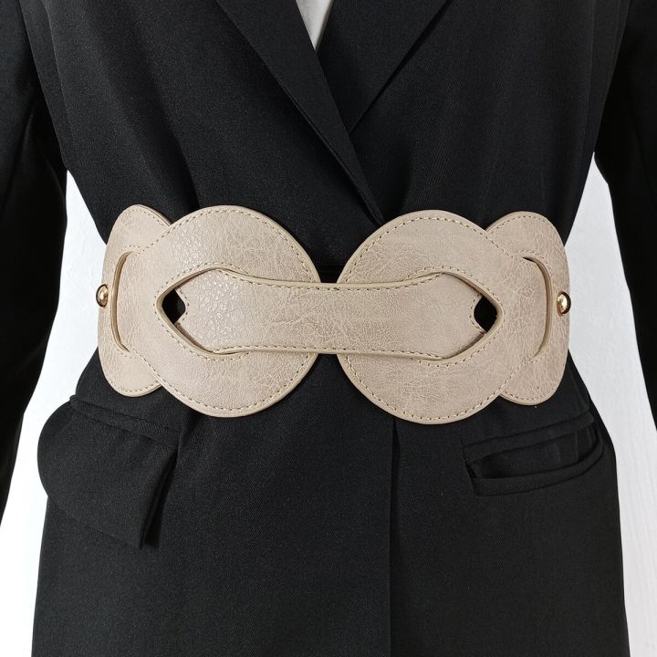 เข็มขัดจากนักออกแบบสำหรับผู้หญิงคอร์เซ็ตย้อนยุคยืดเอวสีดำคุณภาพสูงเข็มขัดชุดเดรสยางยืด