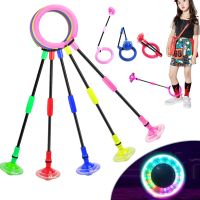 LED Toy Flashing Jumping Ring Colorful Ankle Skip Circle Foldable Swing Ball for Children Ropes Exercise Skipping Equipment